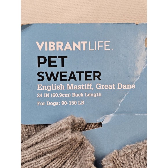Vibrant Life Buffalo Plaid Pet Sweater Size XL For Pets 90 To 150 Lbs 24 in Back - Picture 3 of 7